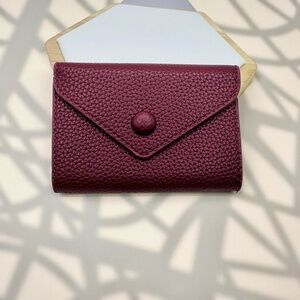 Women’s Minimalist Red Wine Card Wallet